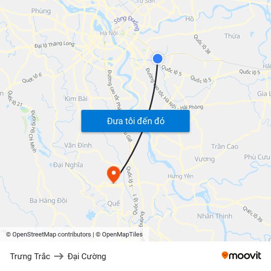 Trưng Trắc to Đại Cường map