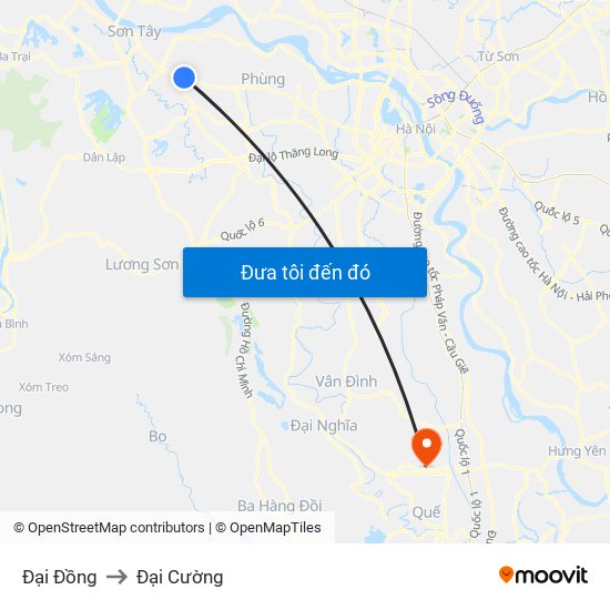 Đại Đồng to Đại Cường map