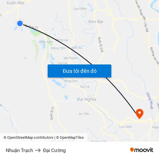 Nhuận Trạch to Đại Cường map