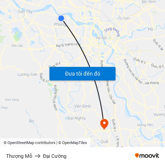 Thượng Mỗ to Đại Cường map