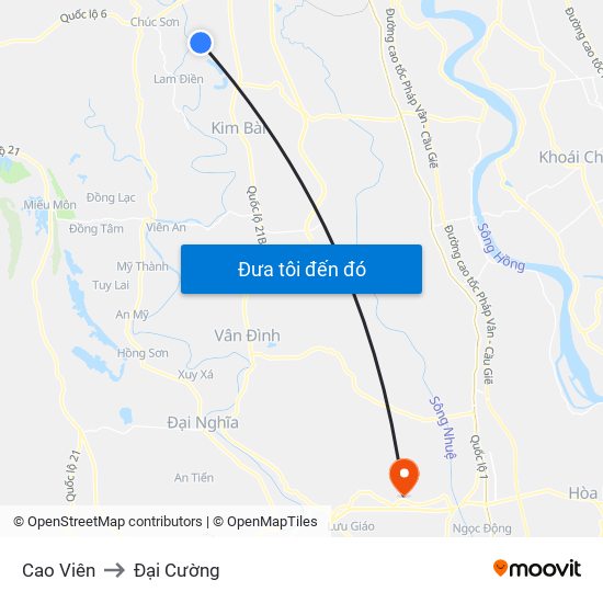 Cao Viên to Đại Cường map