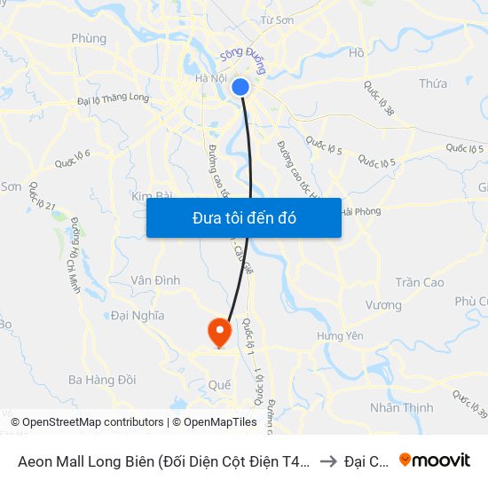 Aeon Mall Long Biên (Đối Diện Cột Điện T4a/2a-B Đường Cổ Linh) to Đại Cường map