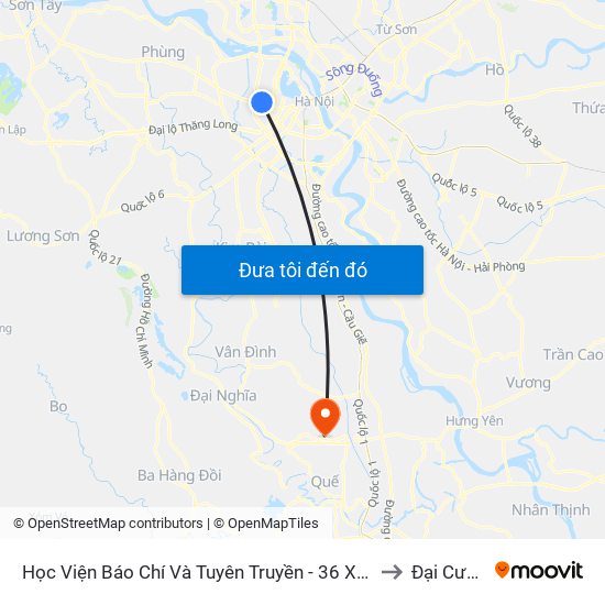 Học Viện Báo Chí Và Tuyên Truyền - 36 Xuân Thủy to Đại Cường map