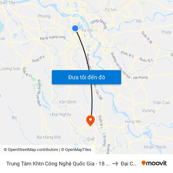 Trung Tâm Khtn Công Nghệ Quốc Gia - 18 Hoàng Quốc Việt to Đại Cường map
