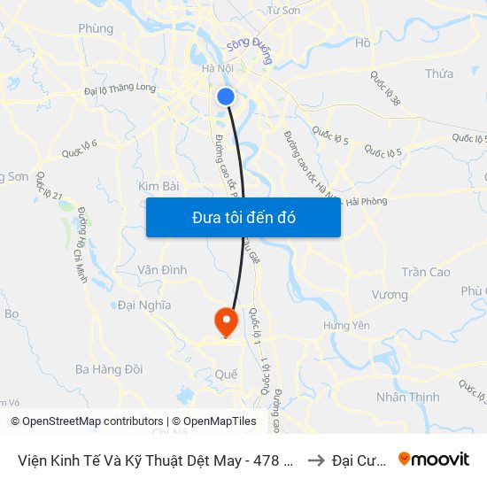 Viện Kinh Tế Và Kỹ Thuật Dệt May - 478 Minh Khai to Đại Cường map