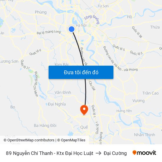 89 Nguyễn Chí Thanh - Ktx Đại Học Luật to Đại Cường map