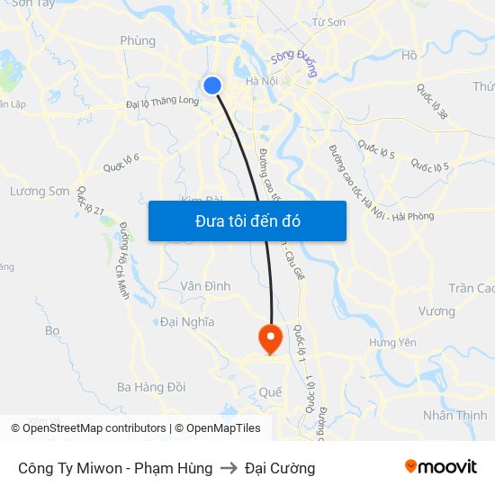 Công Ty Miwon - Phạm Hùng to Đại Cường map