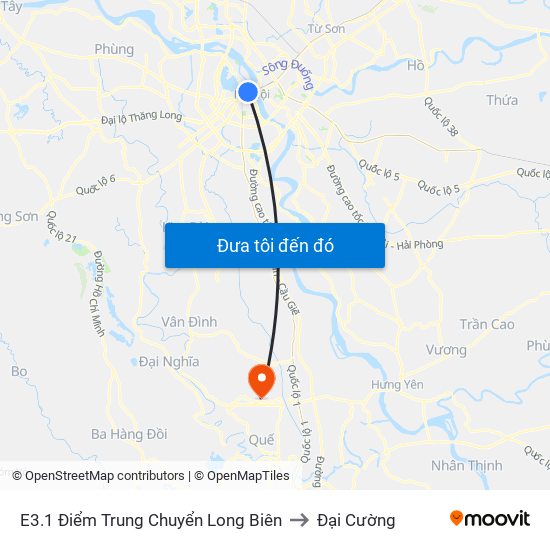 E3.1 Điểm Trung Chuyển Long Biên to Đại Cường map