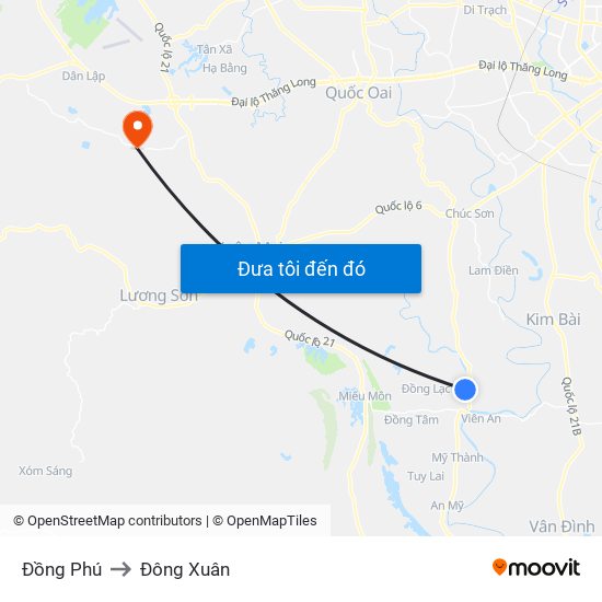 Đồng Phú to Đông Xuân map