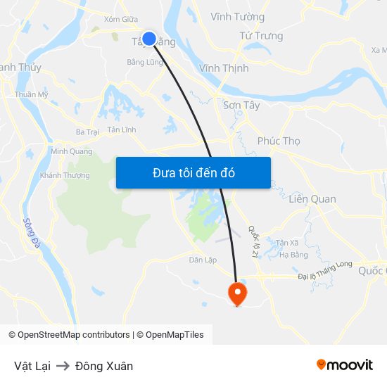 Vật Lại to Đông Xuân map