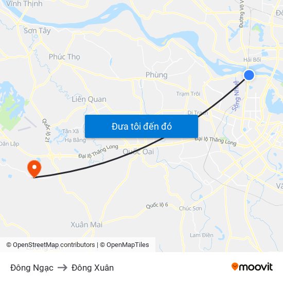 Đông Ngạc to Đông Xuân map