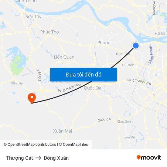 Thượng Cát to Đông Xuân map