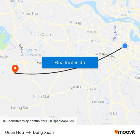 Quan Hoa to Đông Xuân map