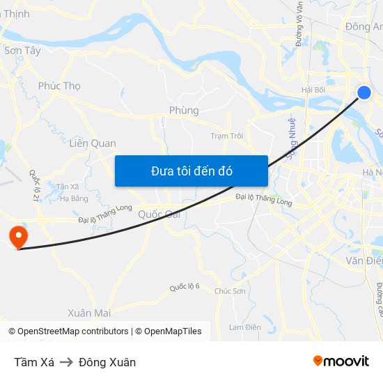 Tầm Xá to Đông Xuân map