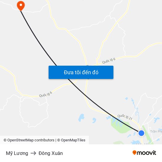 Mỹ Lương to Đông Xuân map