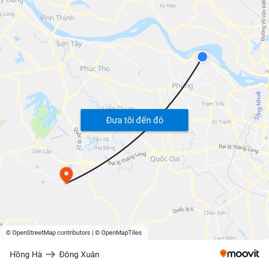 Hồng Hà to Đông Xuân map