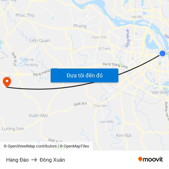 Hàng Đào to Đông Xuân map