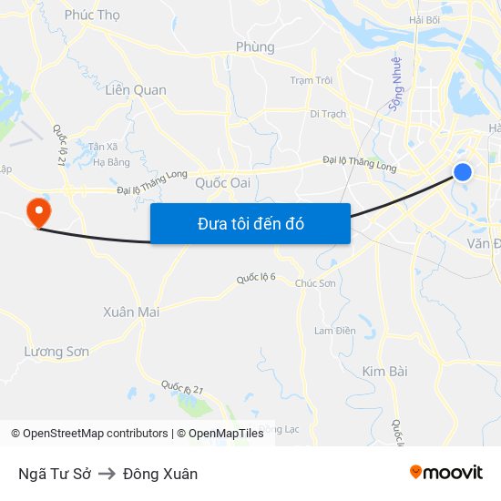 Ngã Tư Sở to Đông Xuân map