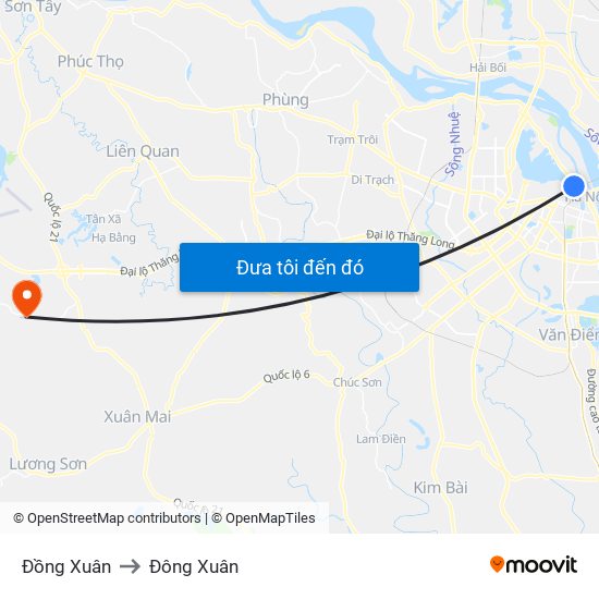 Đồng Xuân to Đông Xuân map