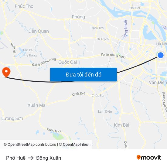 Phố Huế to Đông Xuân map