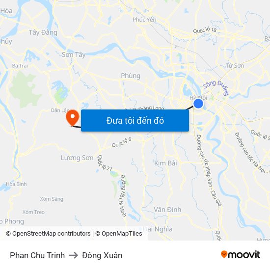 Phan Chu Trinh to Đông Xuân map