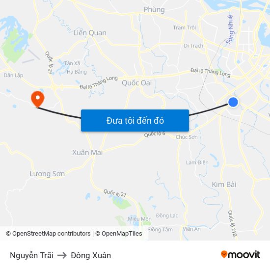 Nguyễn Trãi to Đông Xuân map