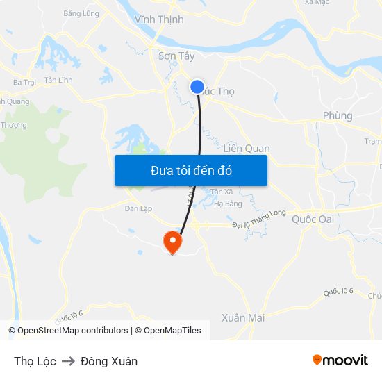 Thọ Lộc to Đông Xuân map