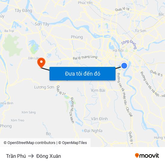 Trần Phú to Đông Xuân map