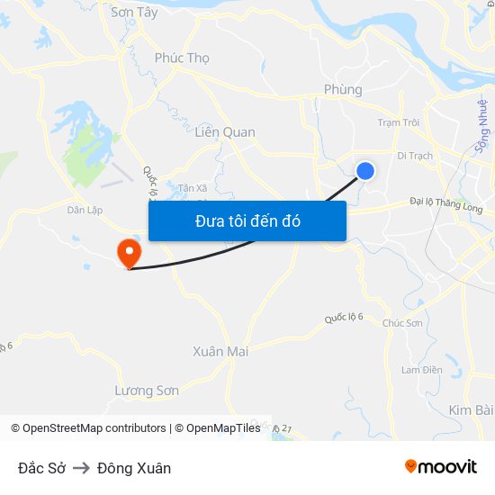 Đắc Sở to Đông Xuân map