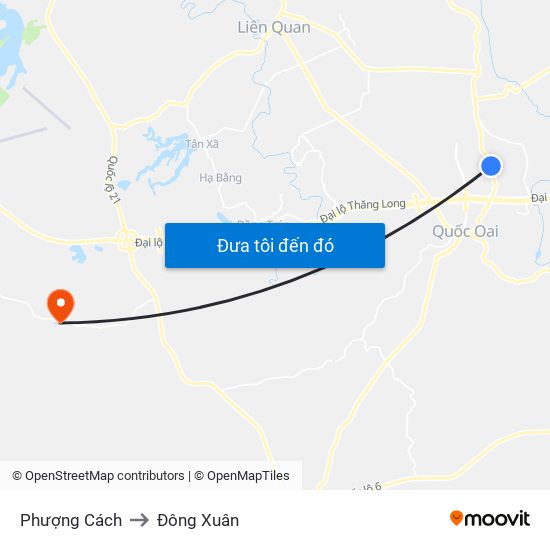 Phượng Cách to Đông Xuân map