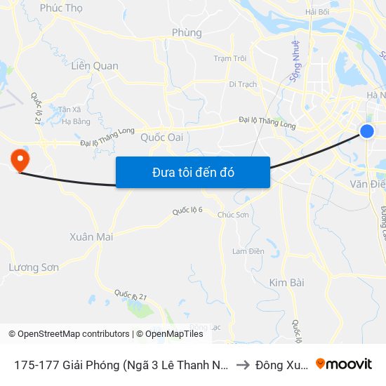 175-177 Giải Phóng (Ngã 3 Lê Thanh Nghị) to Đông Xuân map