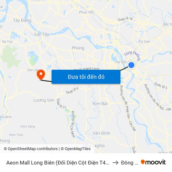 Aeon Mall Long Biên (Đối Diện Cột Điện T4a/2a-B Đường Cổ Linh) to Đông Xuân map