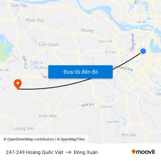 247-249 Hoàng Quốc Việt to Đông Xuân map