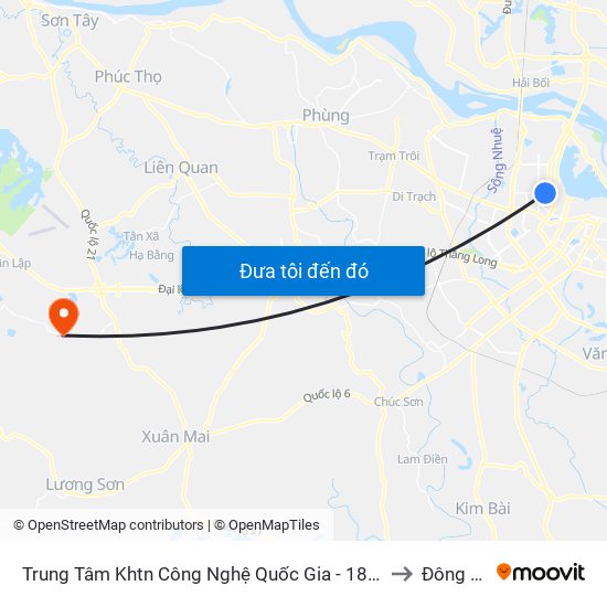 Trung Tâm Khtn Công Nghệ Quốc Gia - 18 Hoàng Quốc Việt to Đông Xuân map