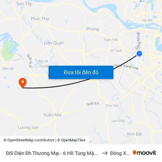 Đối Diện Đh Thương Mại - 6 Hồ Tùng Mậu (Cột Sau) to Đông Xuân map