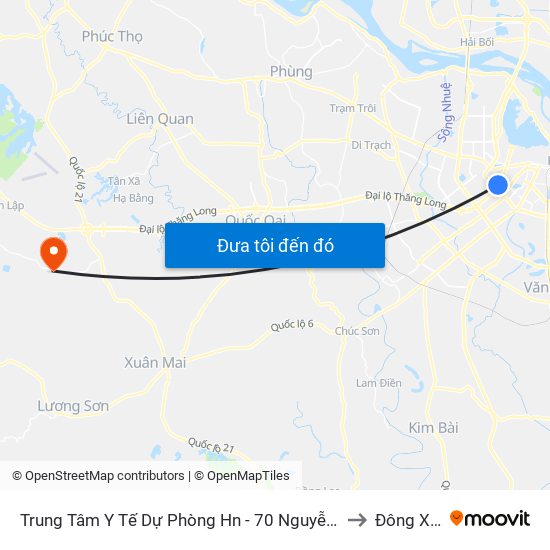 Trung Tâm Y Tế Dự Phòng Hn - 70 Nguyễn Chí Thanh to Đông Xuân map
