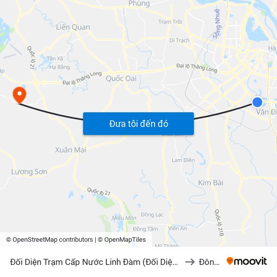 Đối Diện Trạm Cấp Nước Linh Đàm (Đối Diện Chung Cư Hh1c) - Nguyễn Hữu Thọ to Đông Xuân map