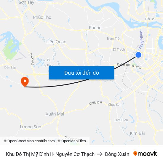 Khu Đô Thị Mỹ Đình Ii- Nguyễn Cơ Thạch to Đông Xuân map