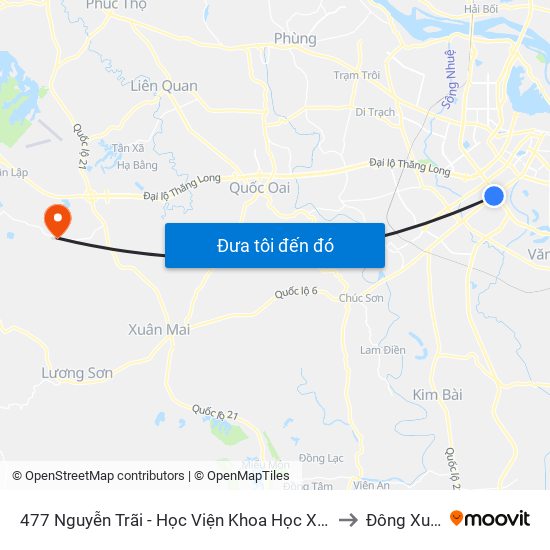 477 Nguyễn Trãi - Học Viện Khoa Học Xã Hội to Đông Xuân map