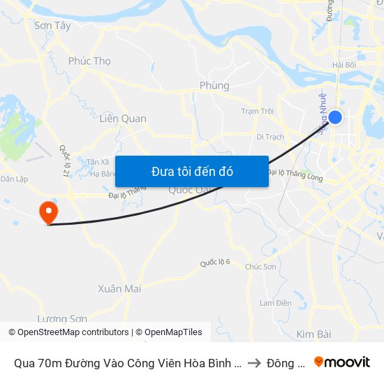 Qua 70m Đường Vào Công Viên Hòa Bình - Phạm Văn Đồng to Đông Xuân map