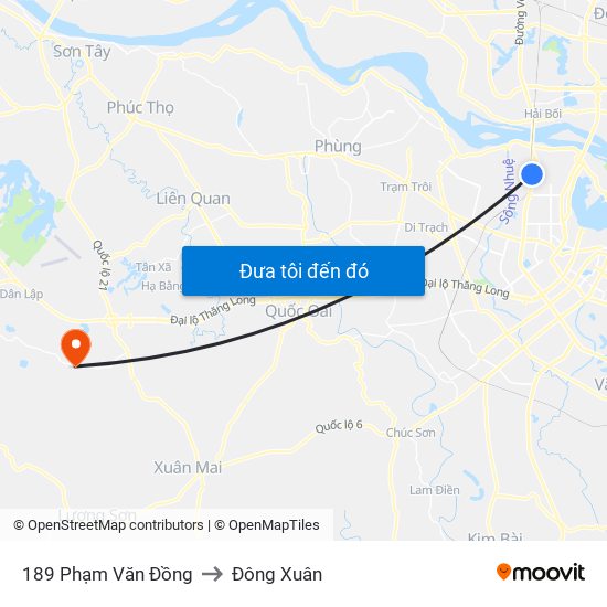 189 Phạm Văn Đồng to Đông Xuân map