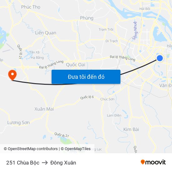 251 Chùa Bộc to Đông Xuân map