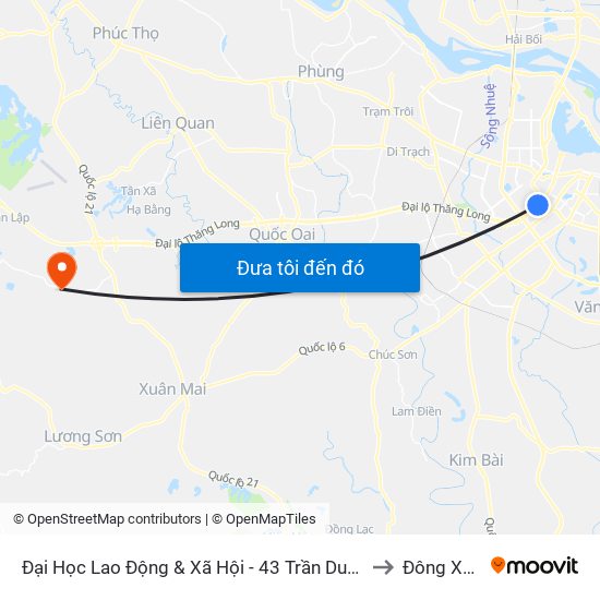 Đại Học Lao Động & Xã Hội - 43 Trần Duy Hưng to Đông Xuân map