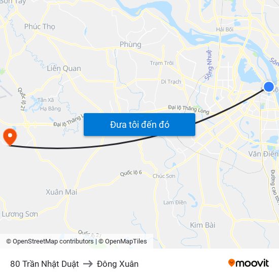 80 Trần Nhật Duật to Đông Xuân map