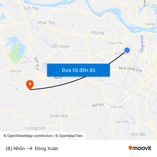 (B) Nhổn to Đông Xuân map