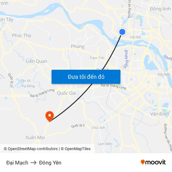 Đại Mạch to Đông Yên map