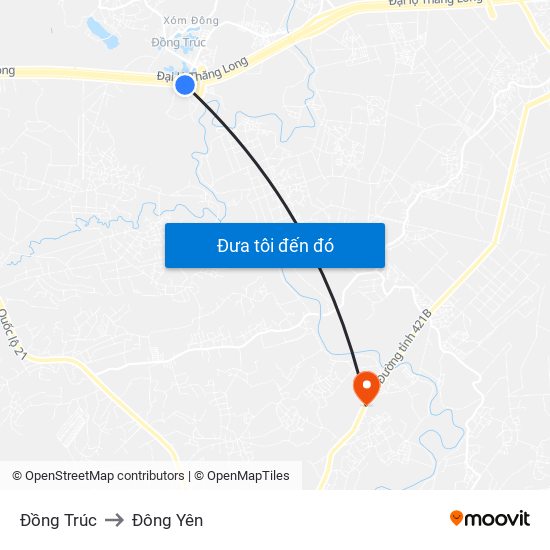 Đồng Trúc to Đông Yên map