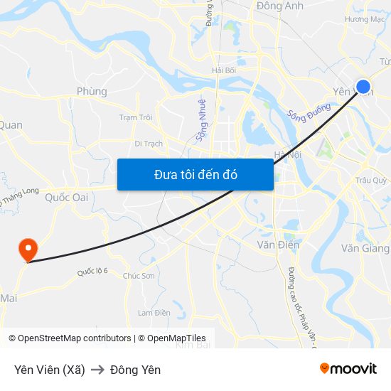 Yên Viên (Xã) to Đông Yên map