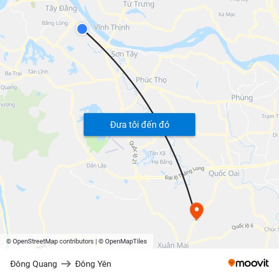 Đông Quang to Đông Yên map