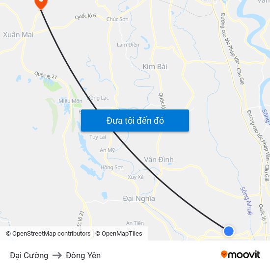 Đại Cường to Đông Yên map